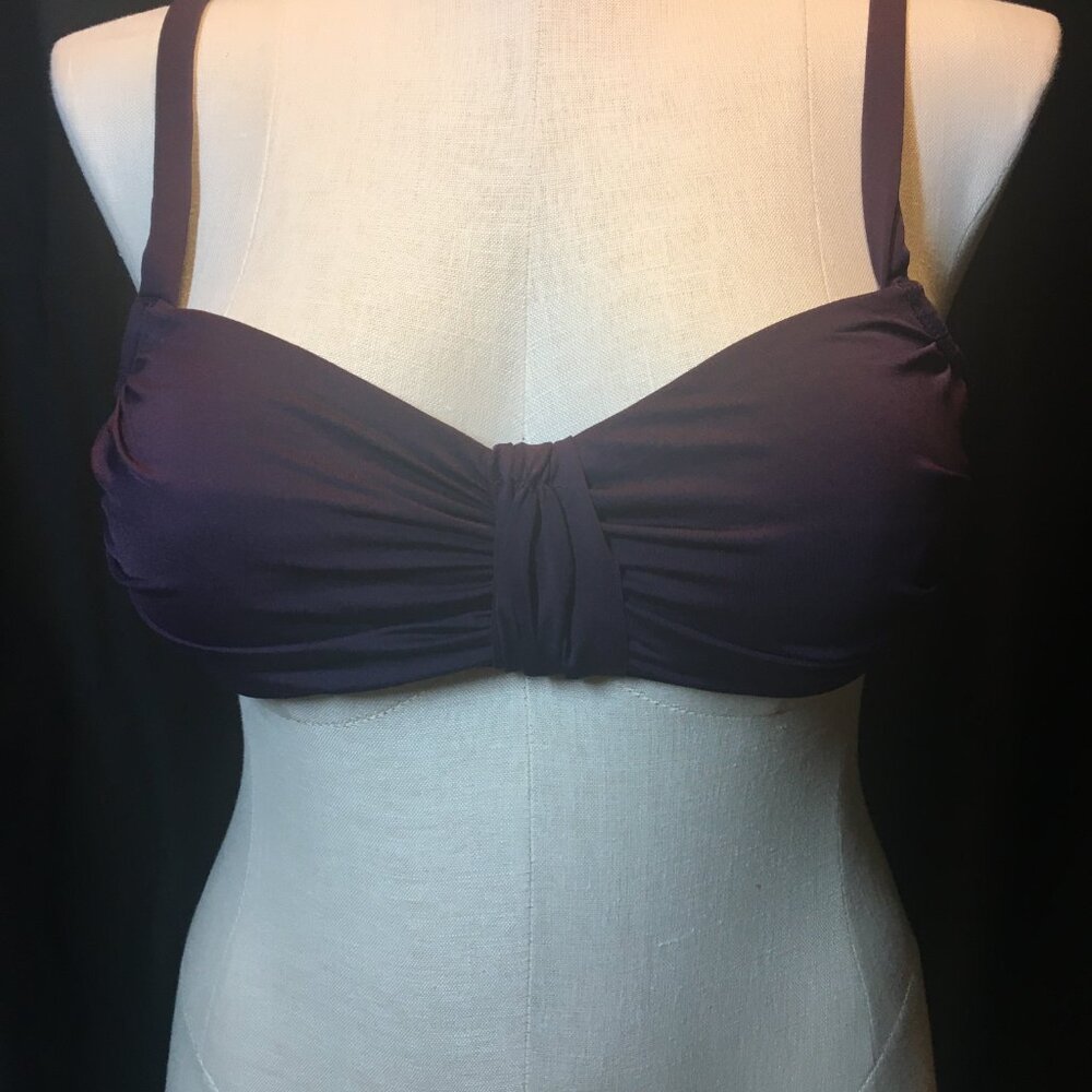 Bikini Swimsuit Skirt Bottom Size XL Top Size L Royal Purple 70s Style